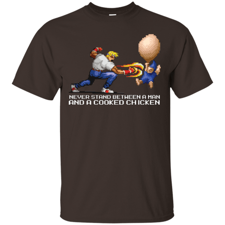 T-Shirts Dark Chocolate / Small Never Stand Between A Man And A Cooked Chicken T-Shirt