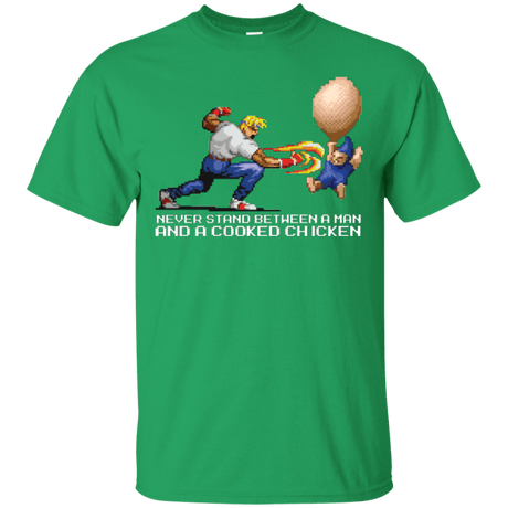T-Shirts Irish Green / Small Never Stand Between A Man And A Cooked Chicken T-Shirt
