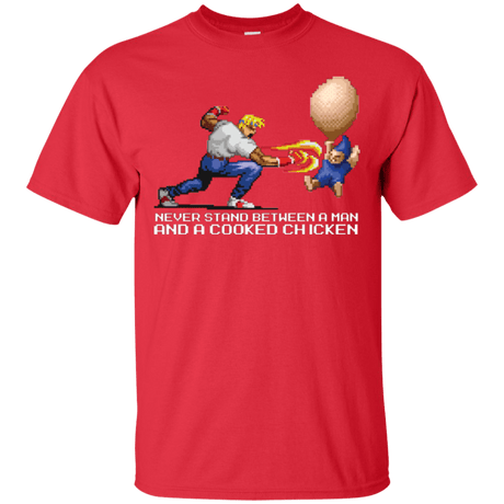 T-Shirts Red / Small Never Stand Between A Man And A Cooked Chicken T-Shirt