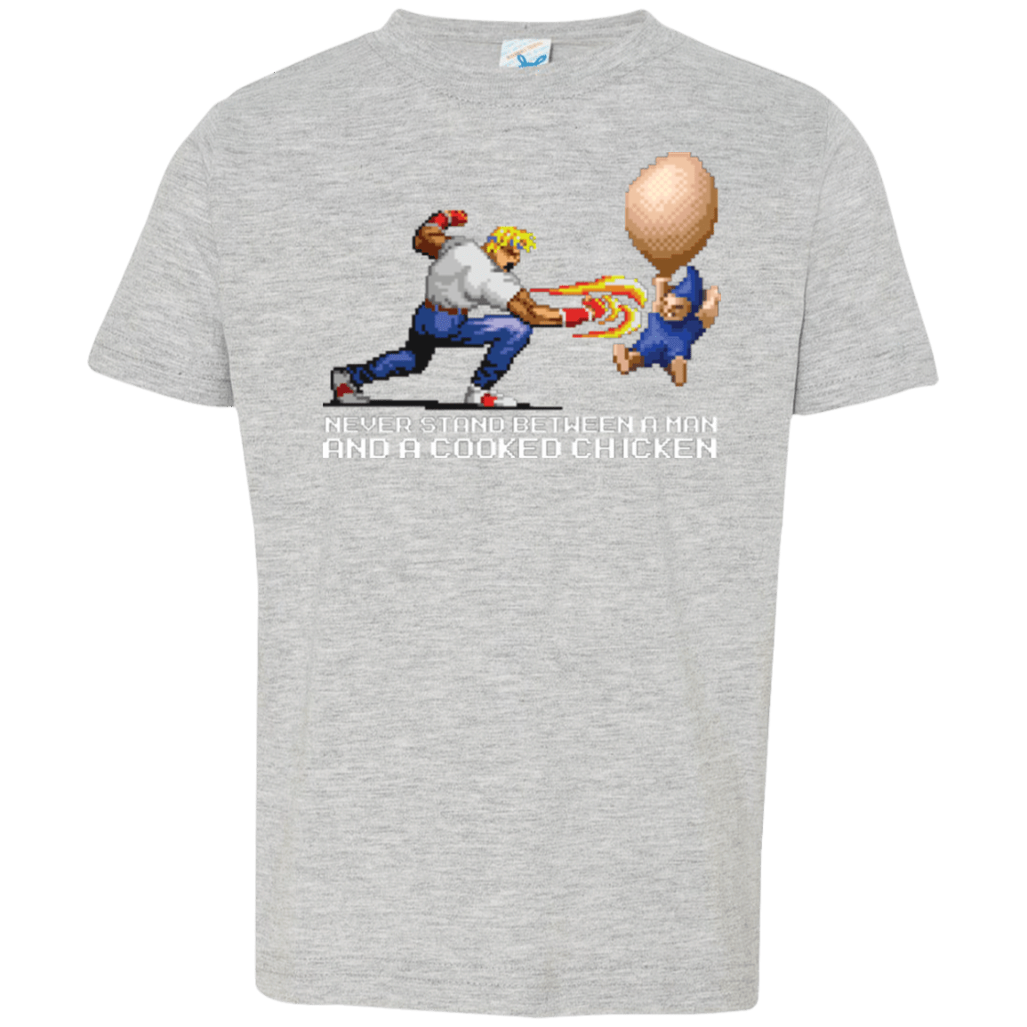 T-Shirts Heather Grey / 2T Never Stand Between A Man And A Cooked Chicken Toddler Premium T-Shirt