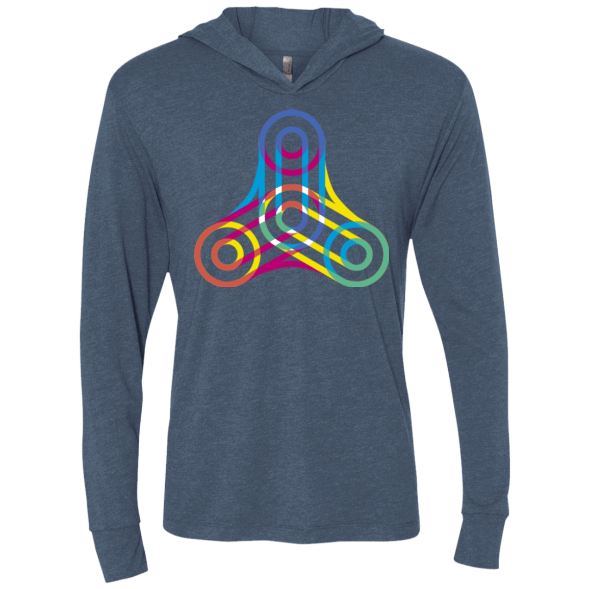 T-Shirts Indigo / X-Small Never Win Triblend Long Sleeve Hoodie Tee