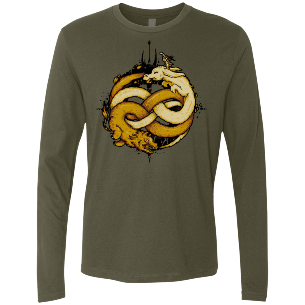 T-Shirts Military Green / Small NEVERENDING FIGHT Men's Premium Long Sleeve