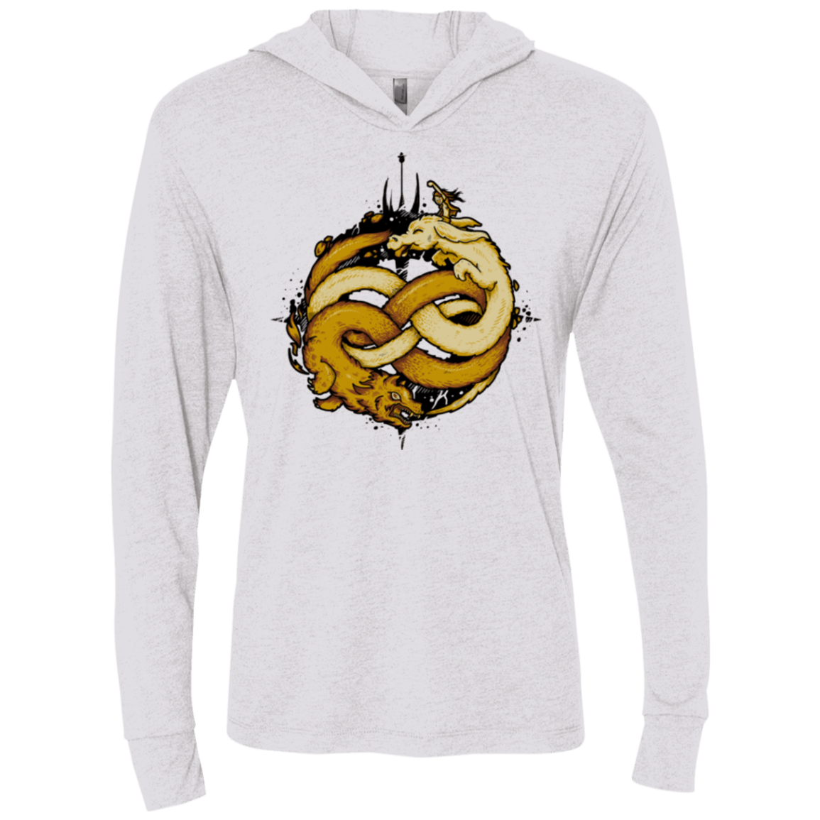 T-Shirts Heather White / X-Small NEVERENDING FIGHT Triblend Long Sleeve Hoodie Tee