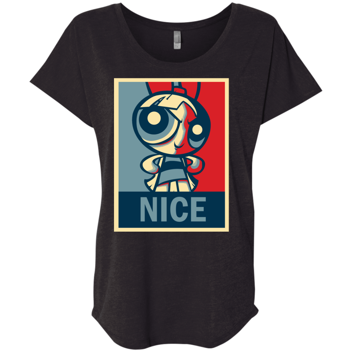 T-Shirts Vintage Black / X-Small Nice Powerpuff Triblend Dolman Sleeve