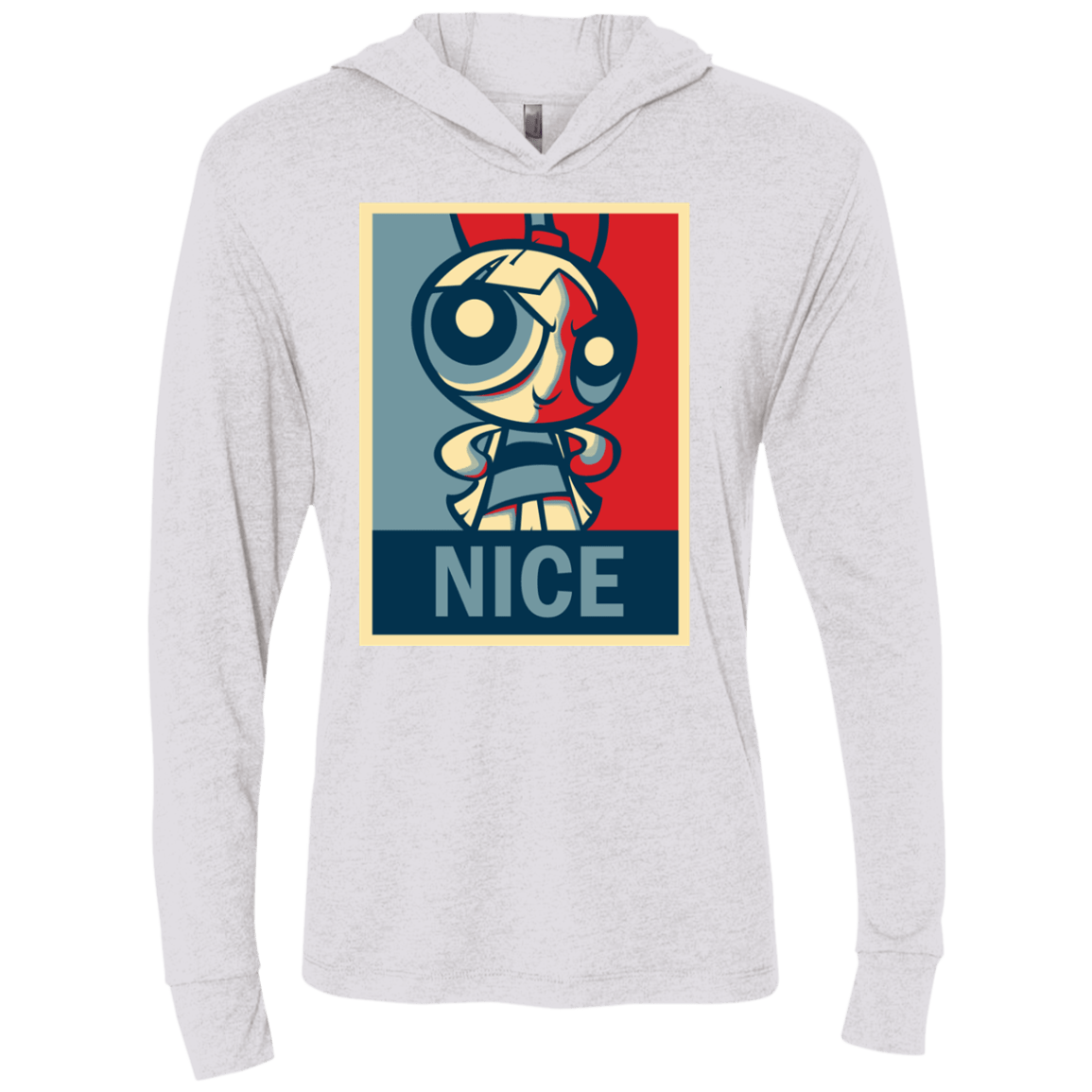 T-Shirts Heather White / X-Small Nice Powerpuff Triblend Long Sleeve Hoodie Tee