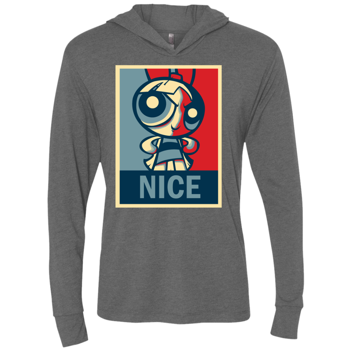 T-Shirts Premium Heather / X-Small Nice Powerpuff Triblend Long Sleeve Hoodie Tee