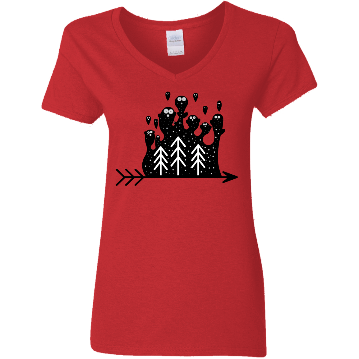 T-Shirts Red / S Night Creatures Women's V-Neck T-Shirt