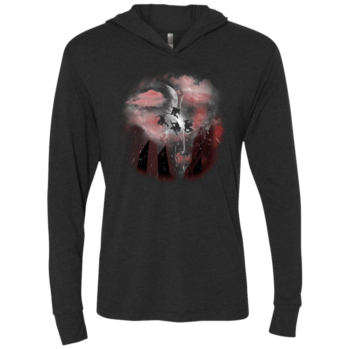 T-Shirts Vintage Black / X-Small Night of the turtles Triblend Long Sleeve Hoodie Tee