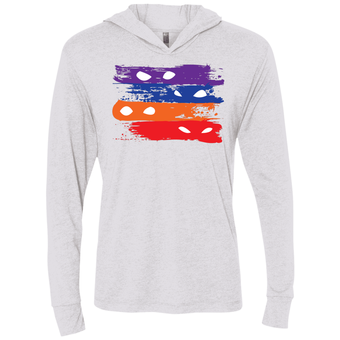 T-Shirts Heather White / X-Small Ninja Flag Triblend Long Sleeve Hoodie Tee