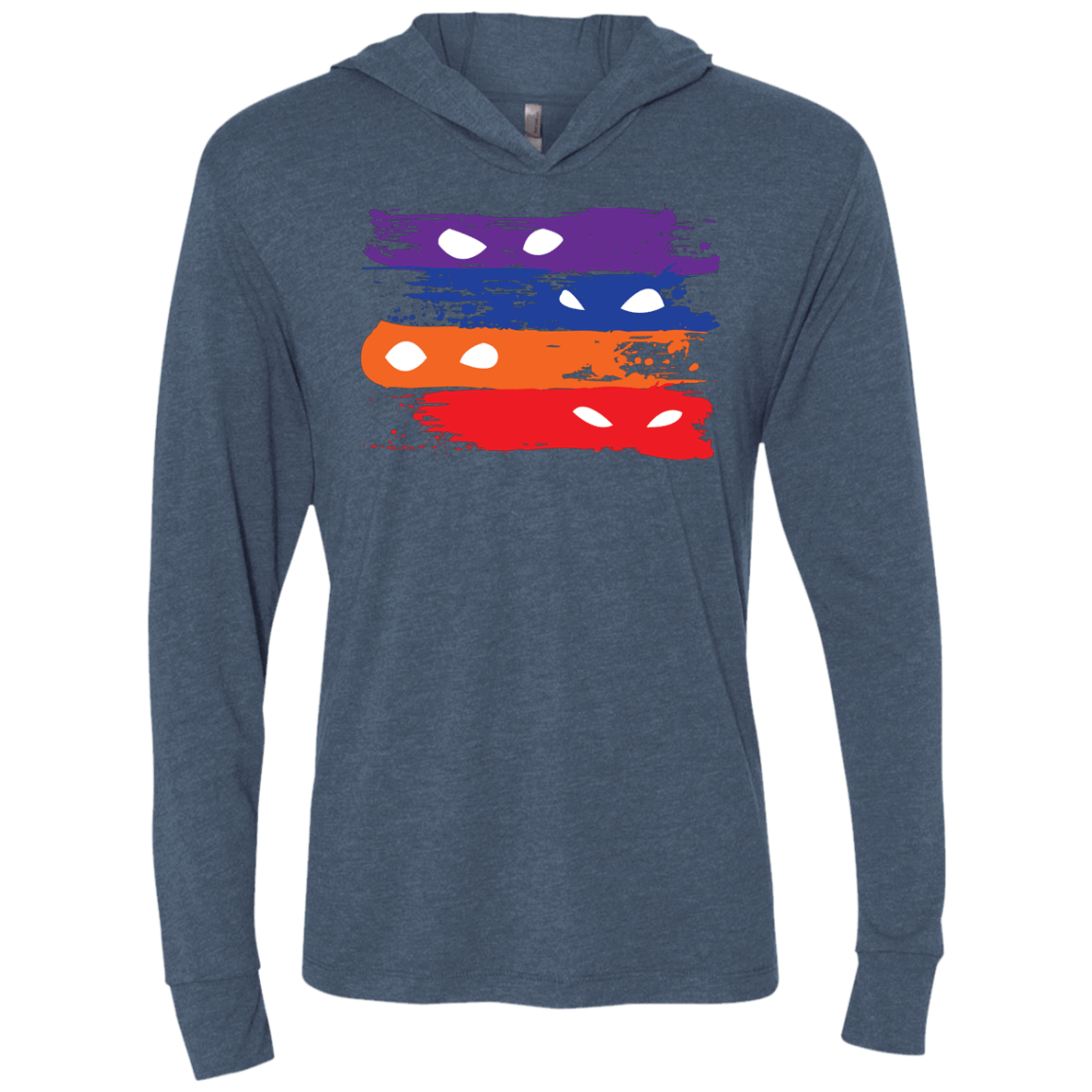 T-Shirts Indigo / X-Small Ninja Flag Triblend Long Sleeve Hoodie Tee