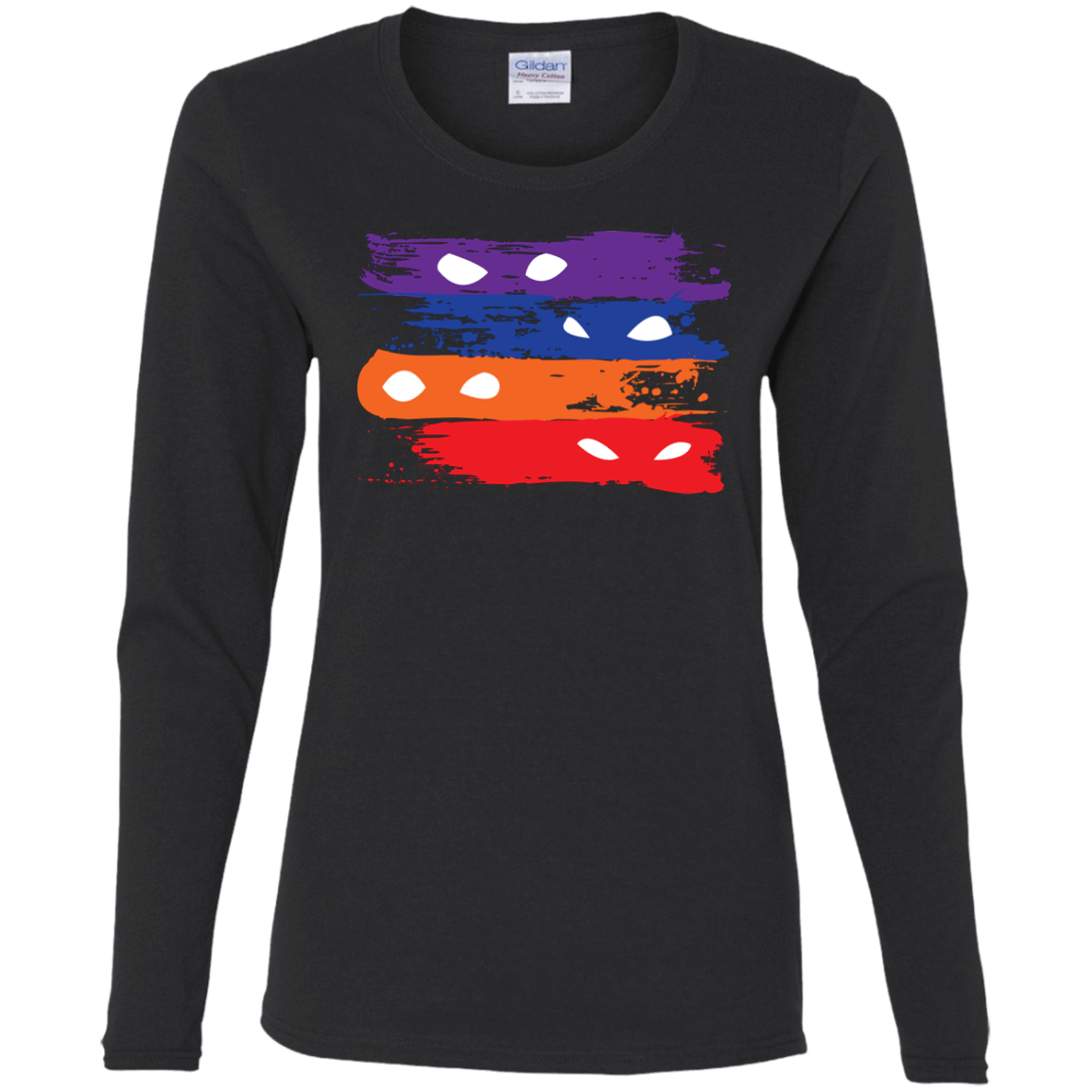 T-Shirts Black / S Ninja Flag Women's Long Sleeve T-Shirt