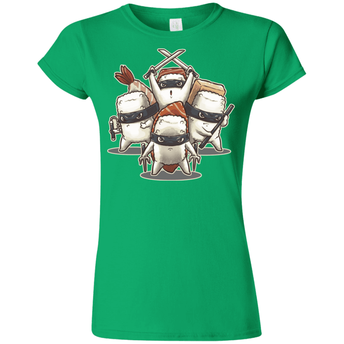 T-Shirts Irish Green / S Ninja Sushi Junior Slimmer-Fit T-Shirt