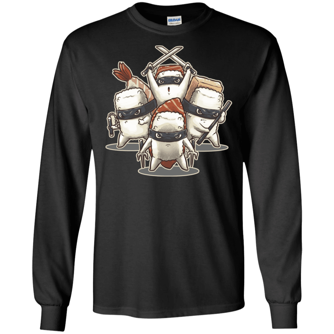 T-Shirts Black / S Ninja Sushi Men's Long Sleeve T-Shirt