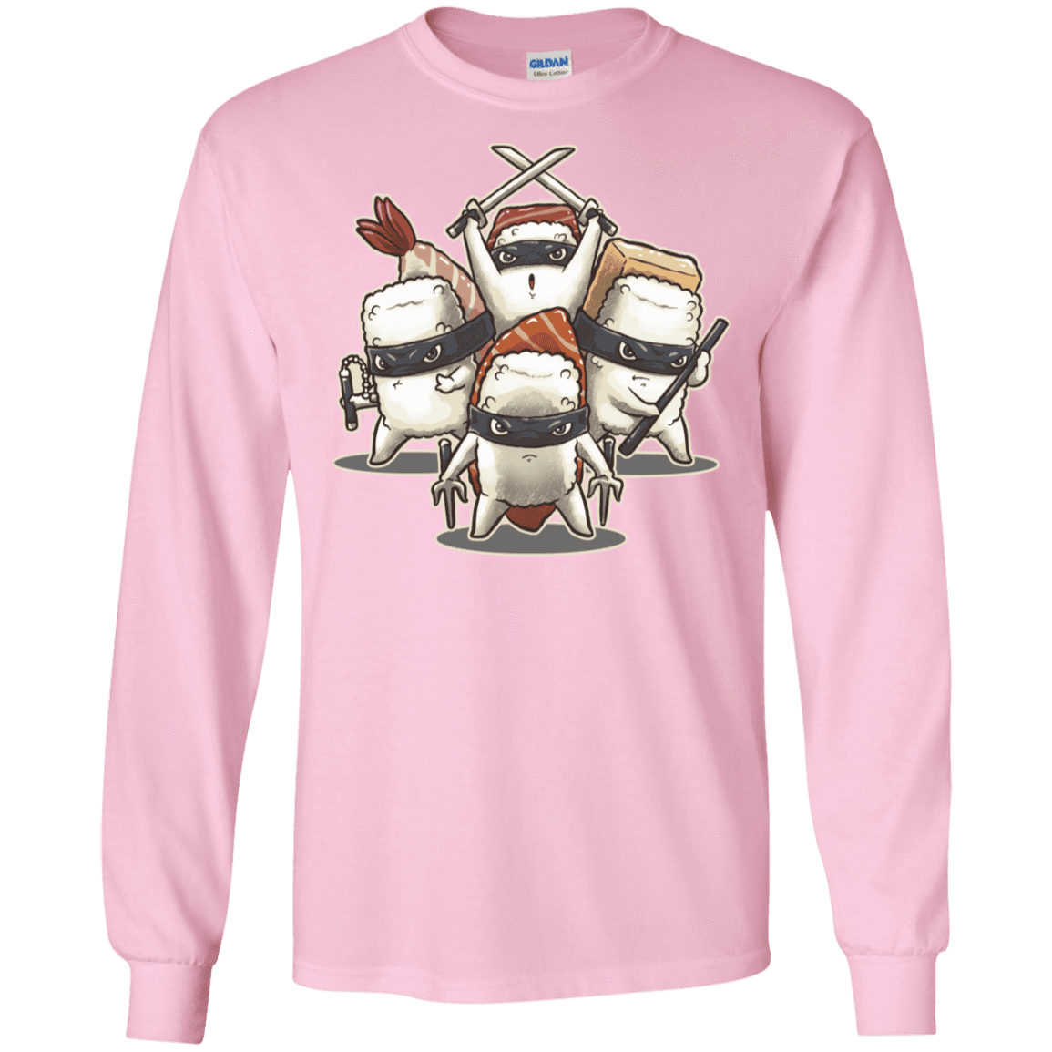 T-Shirts Light Pink / S Ninja Sushi Men's Long Sleeve T-Shirt