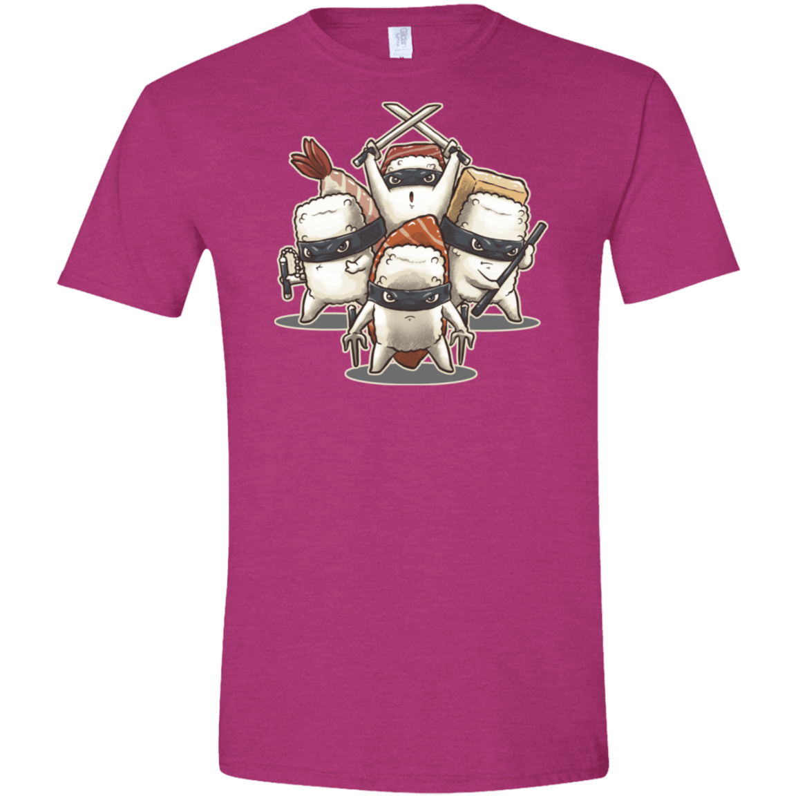T-Shirts Antique Heliconia / S Ninja Sushi Men's Semi-Fitted Softstyle