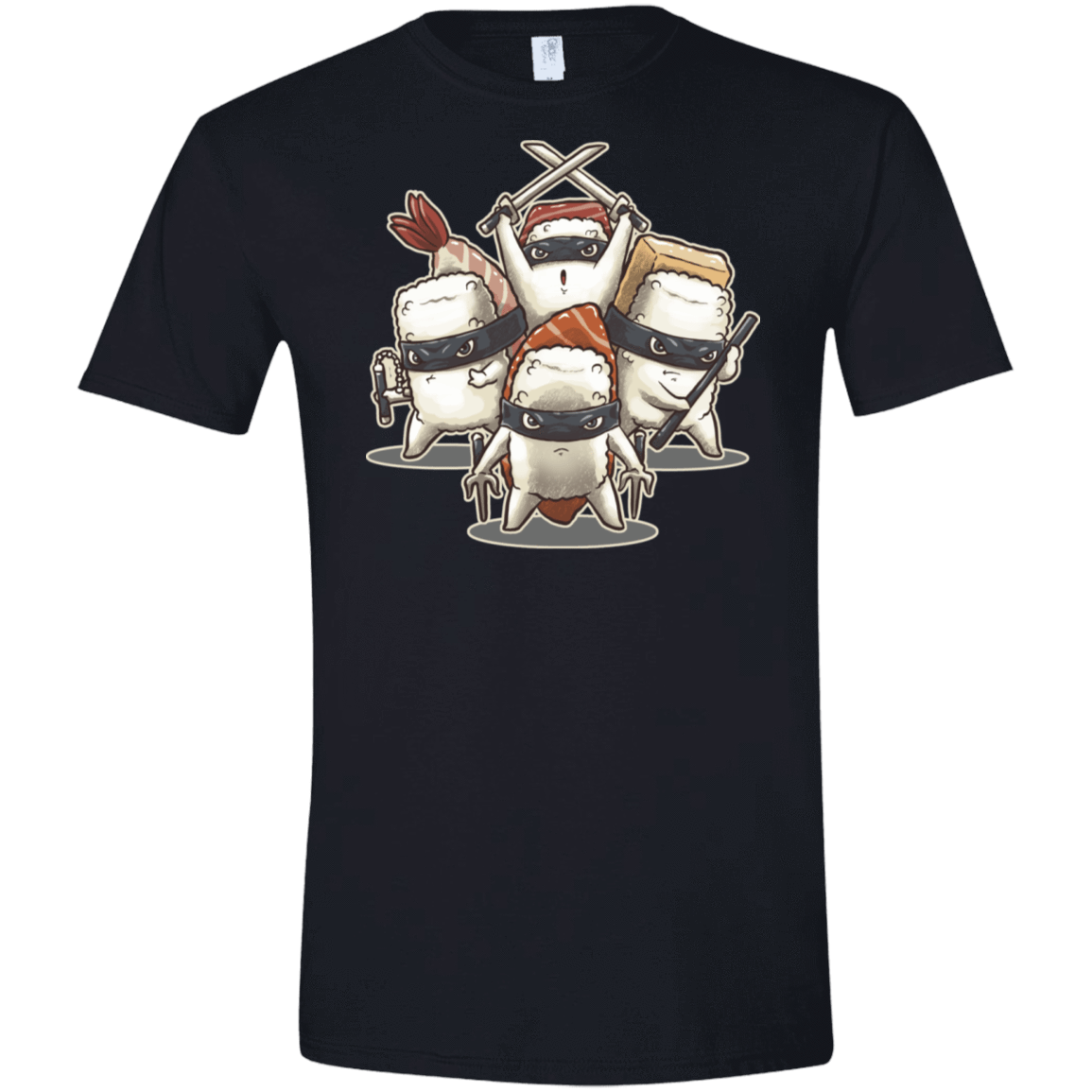 T-Shirts Black / X-Small Ninja Sushi Men's Semi-Fitted Softstyle