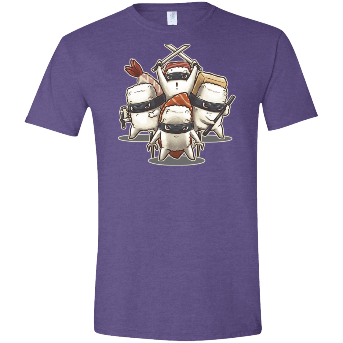 T-Shirts Heather Purple / S Ninja Sushi Men's Semi-Fitted Softstyle