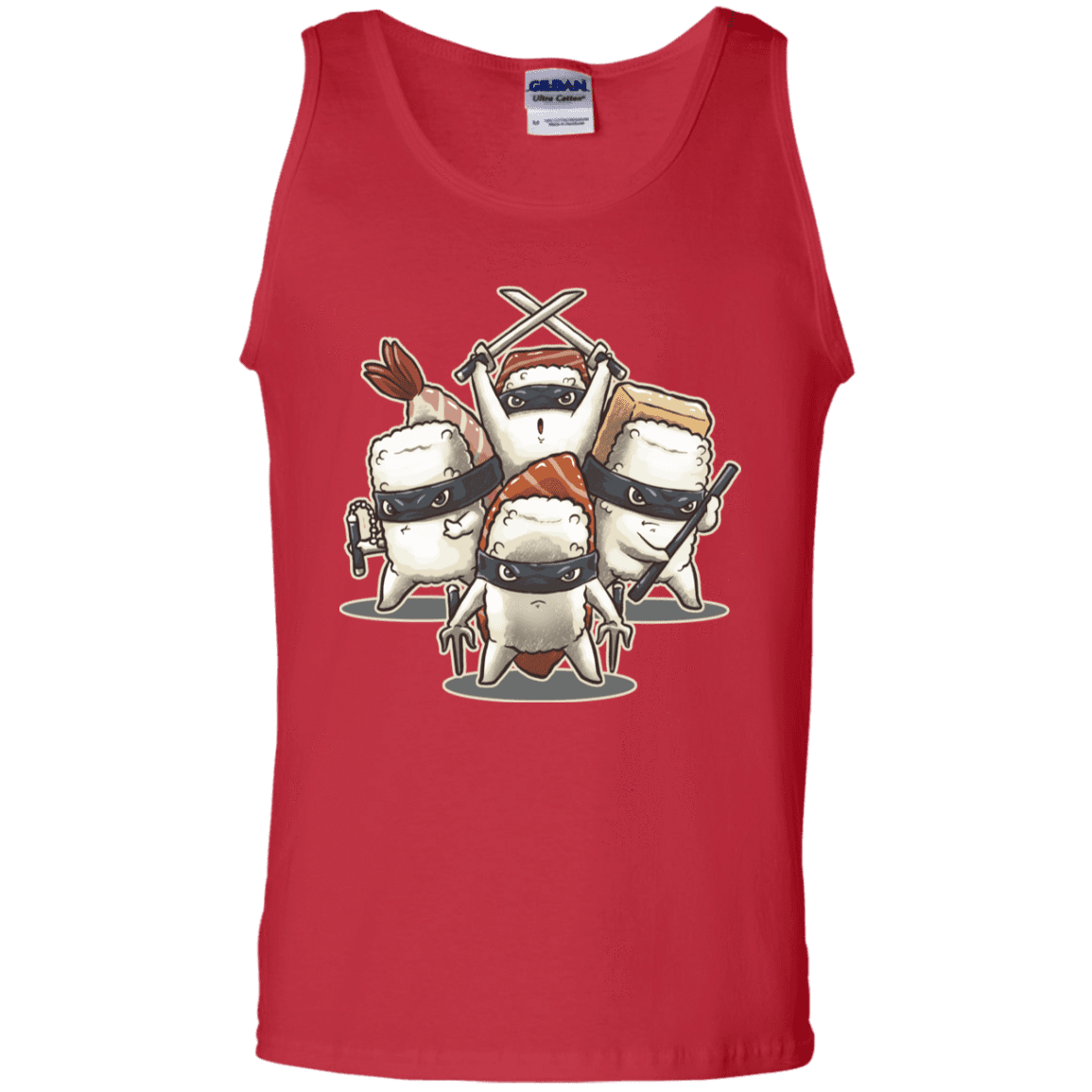 T-Shirts Red / S Ninja Sushi Men's Tank Top