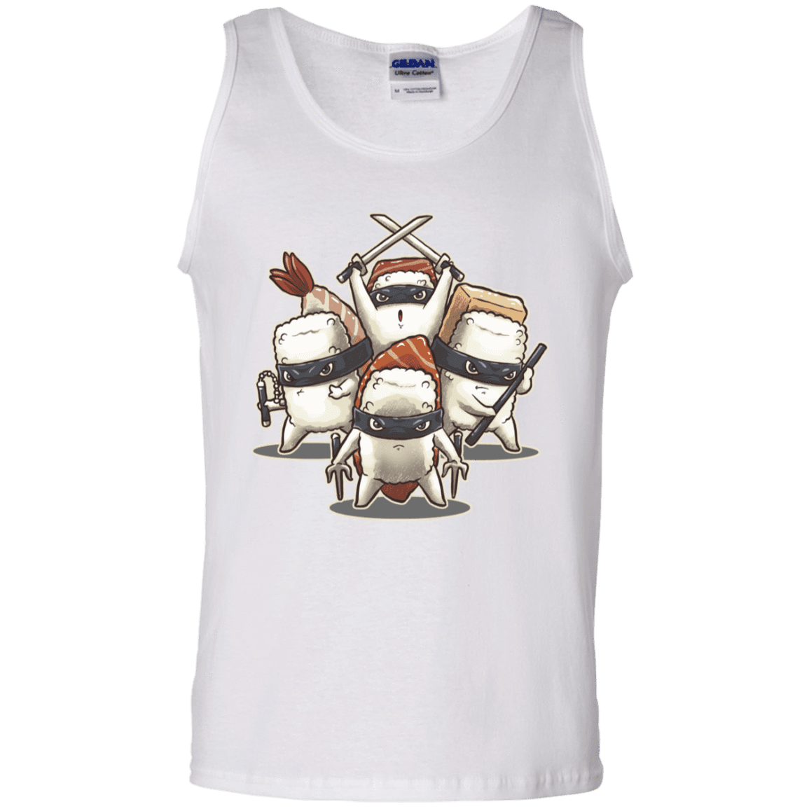T-Shirts White / S Ninja Sushi Men's Tank Top