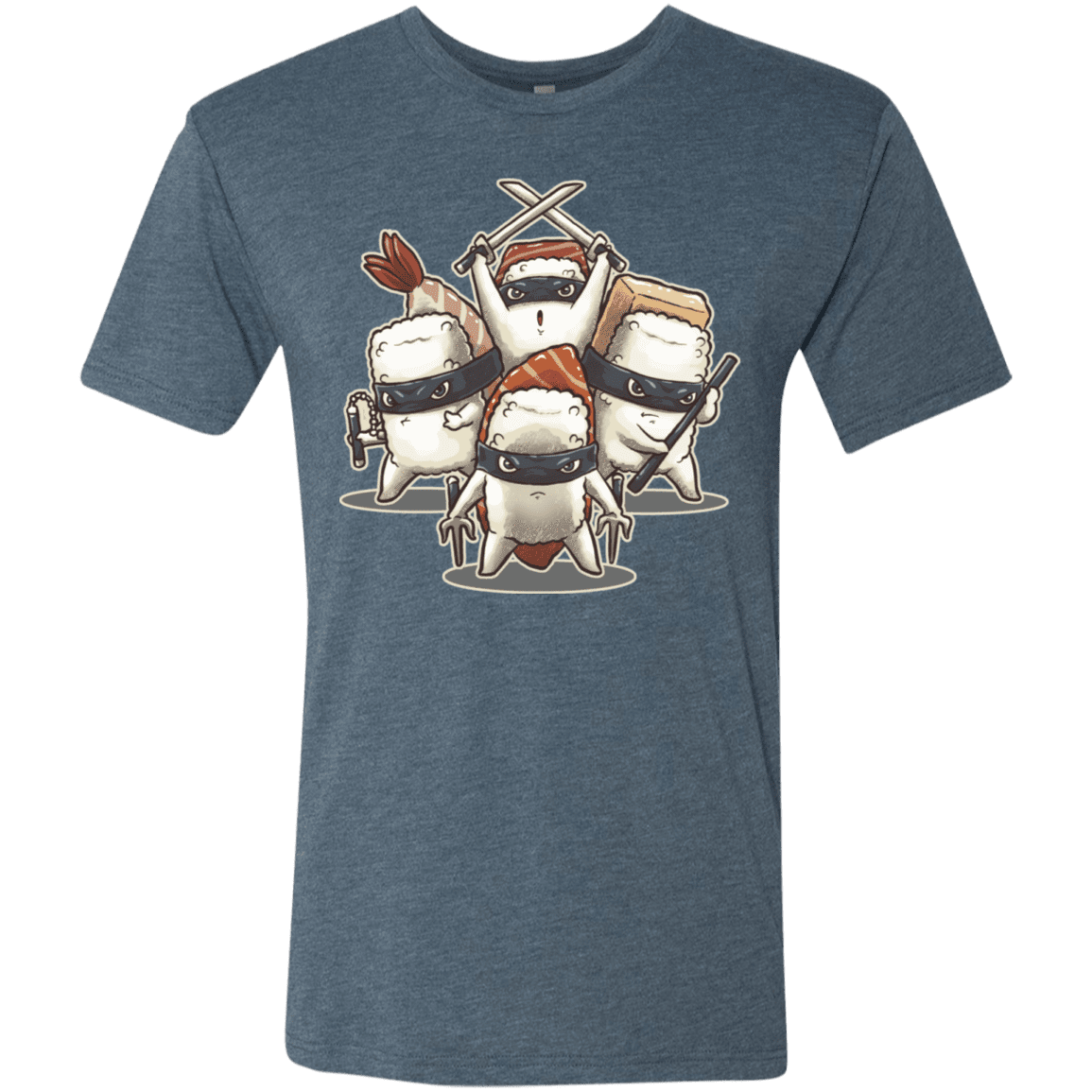 T-Shirts Indigo / S Ninja Sushi Men's Triblend T-Shirt