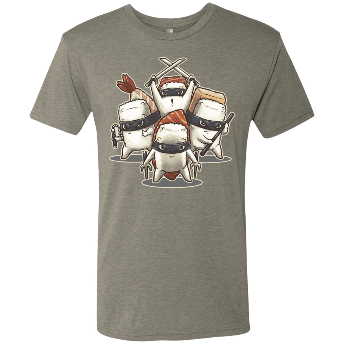T-Shirts Venetian Grey / S Ninja Sushi Men's Triblend T-Shirt