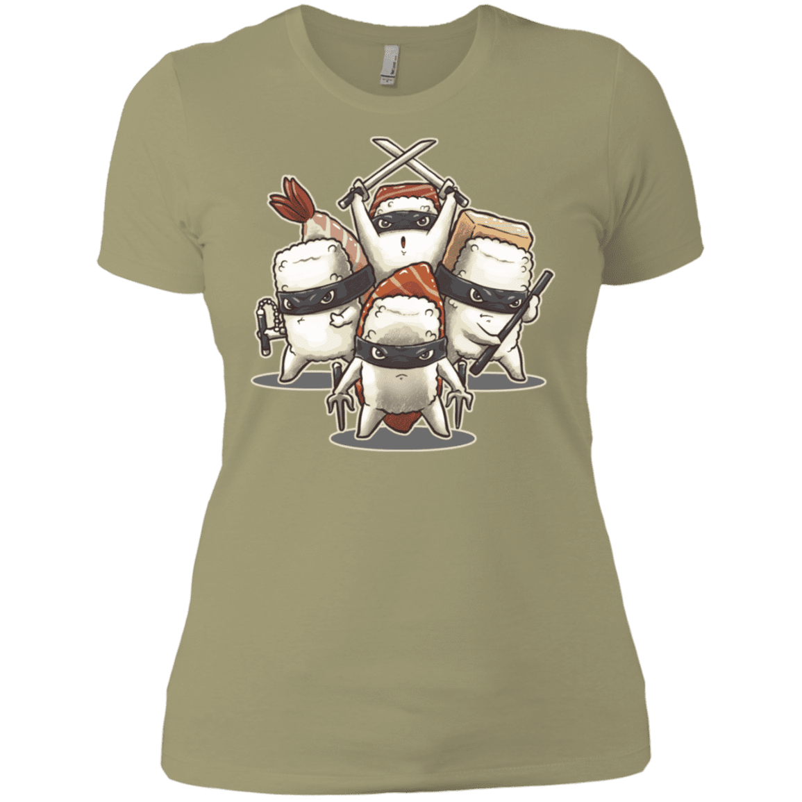 T-Shirts Light Olive / X-Small Ninja Sushi Women's Premium T-Shirt