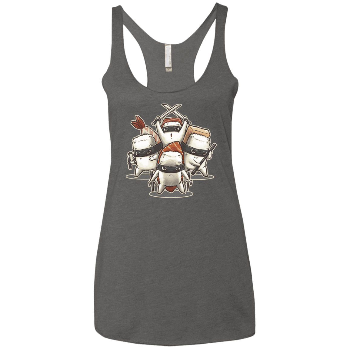 T-Shirts Premium Heather / X-Small Ninja Sushi Women's Triblend Racerback Tank