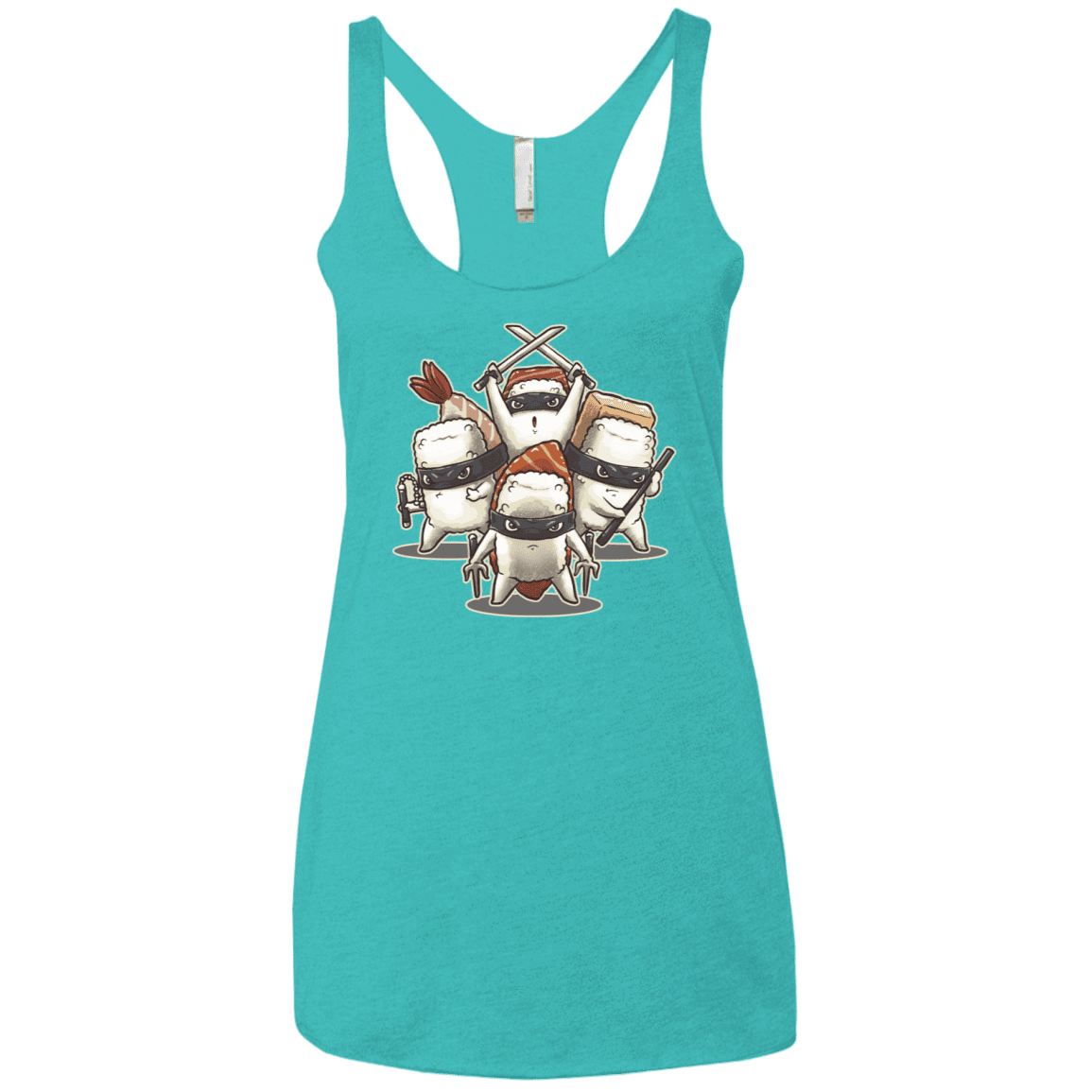 T-Shirts Tahiti Blue / X-Small Ninja Sushi Women's Triblend Racerback Tank