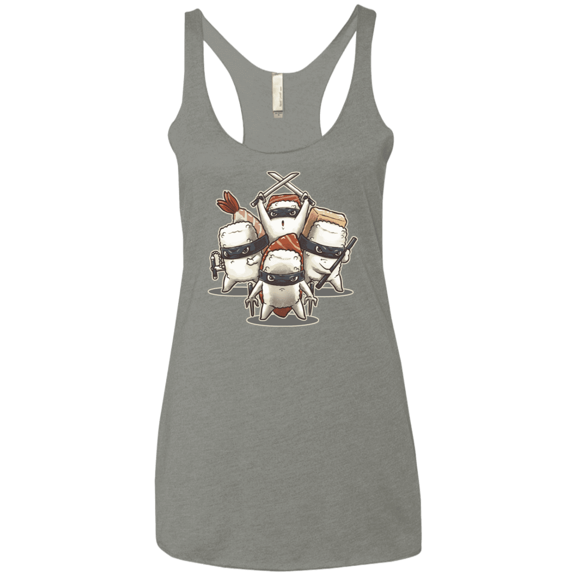 T-Shirts Venetian Grey / X-Small Ninja Sushi Women's Triblend Racerback Tank
