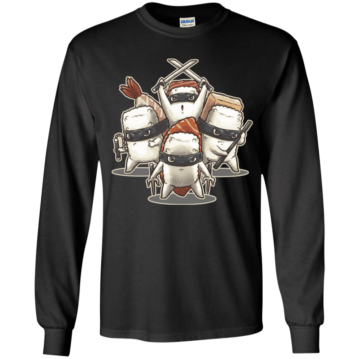 T-Shirts Black / YS Ninja Sushi Youth Long Sleeve T-Shirt