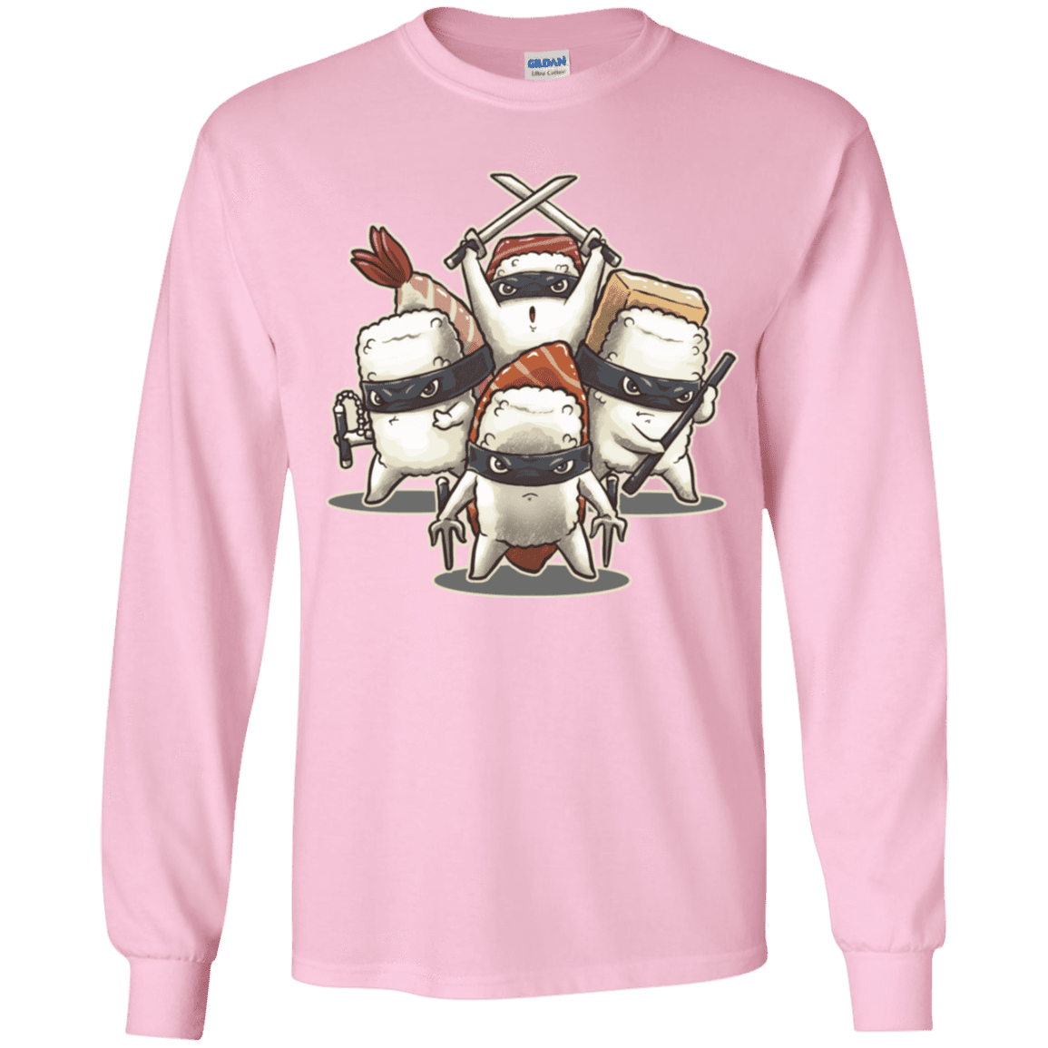 T-Shirts Light Pink / YS Ninja Sushi Youth Long Sleeve T-Shirt