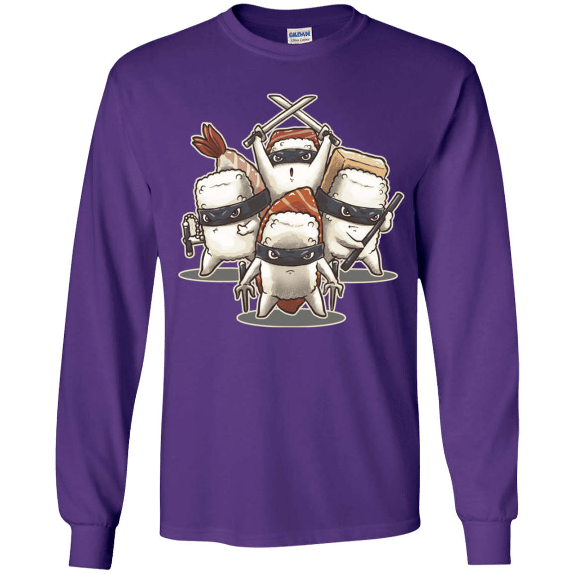 T-Shirts Purple / YS Ninja Sushi Youth Long Sleeve T-Shirt