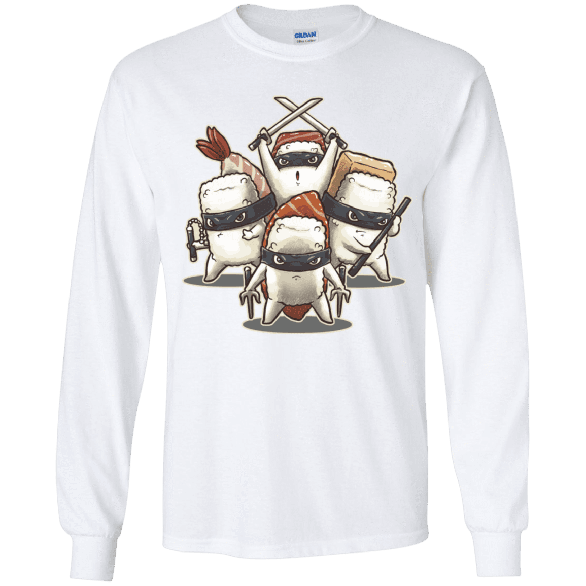 T-Shirts White / YS Ninja Sushi Youth Long Sleeve T-Shirt