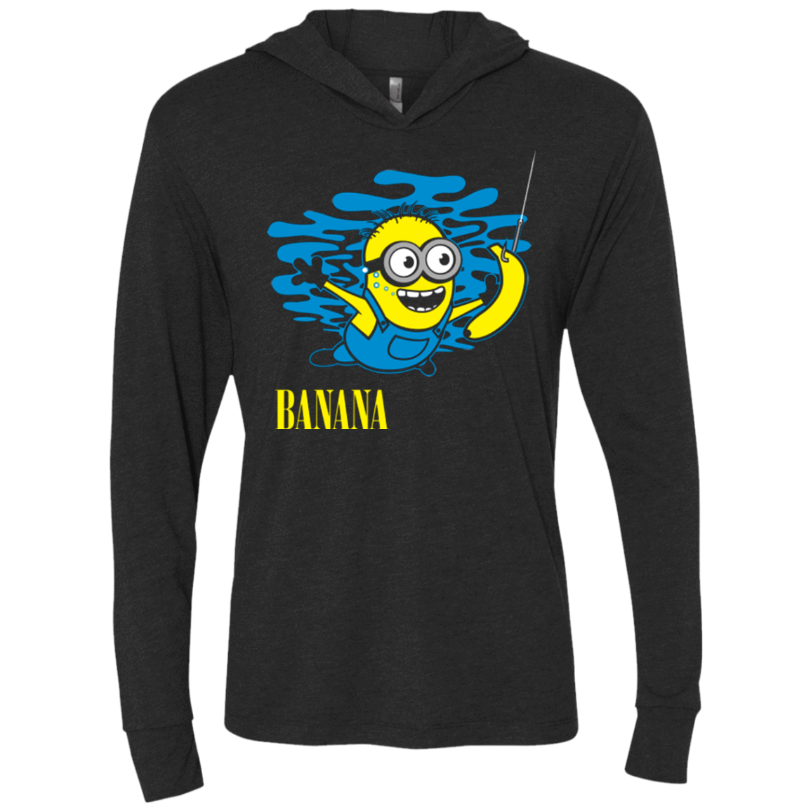 T-Shirts Vintage Black / X-Small Nirvana Banana Triblend Long Sleeve Hoodie Tee