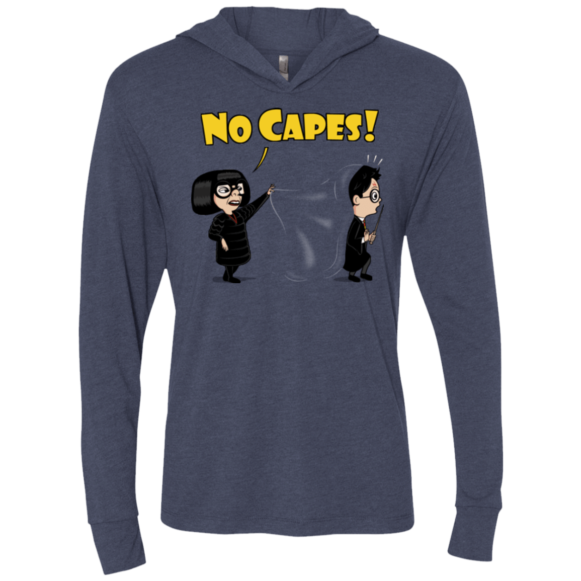 T-Shirts Vintage Navy / X-Small No Capes Triblend Long Sleeve Hoodie Tee