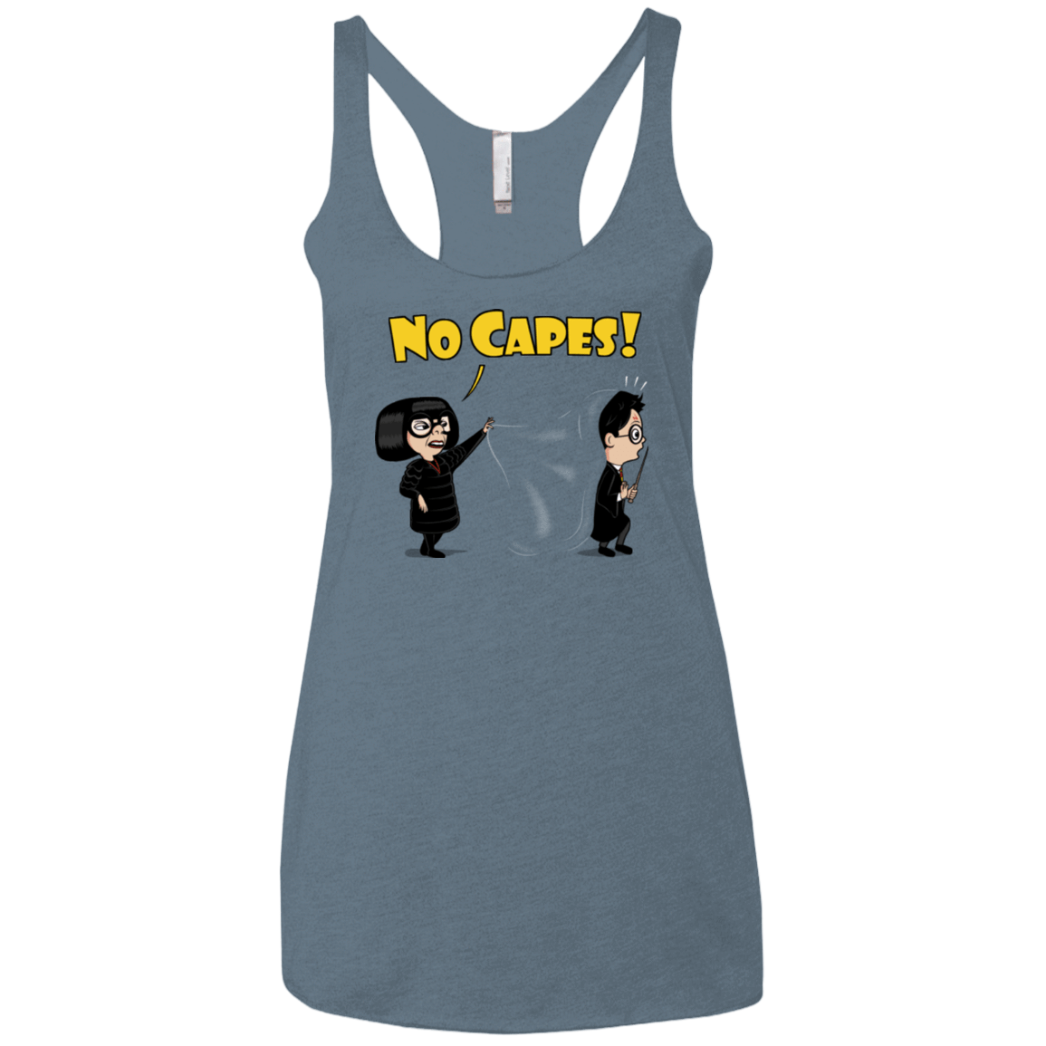 T-Shirts Indigo / X-Small No Capes Women's Triblend Racerback Tank