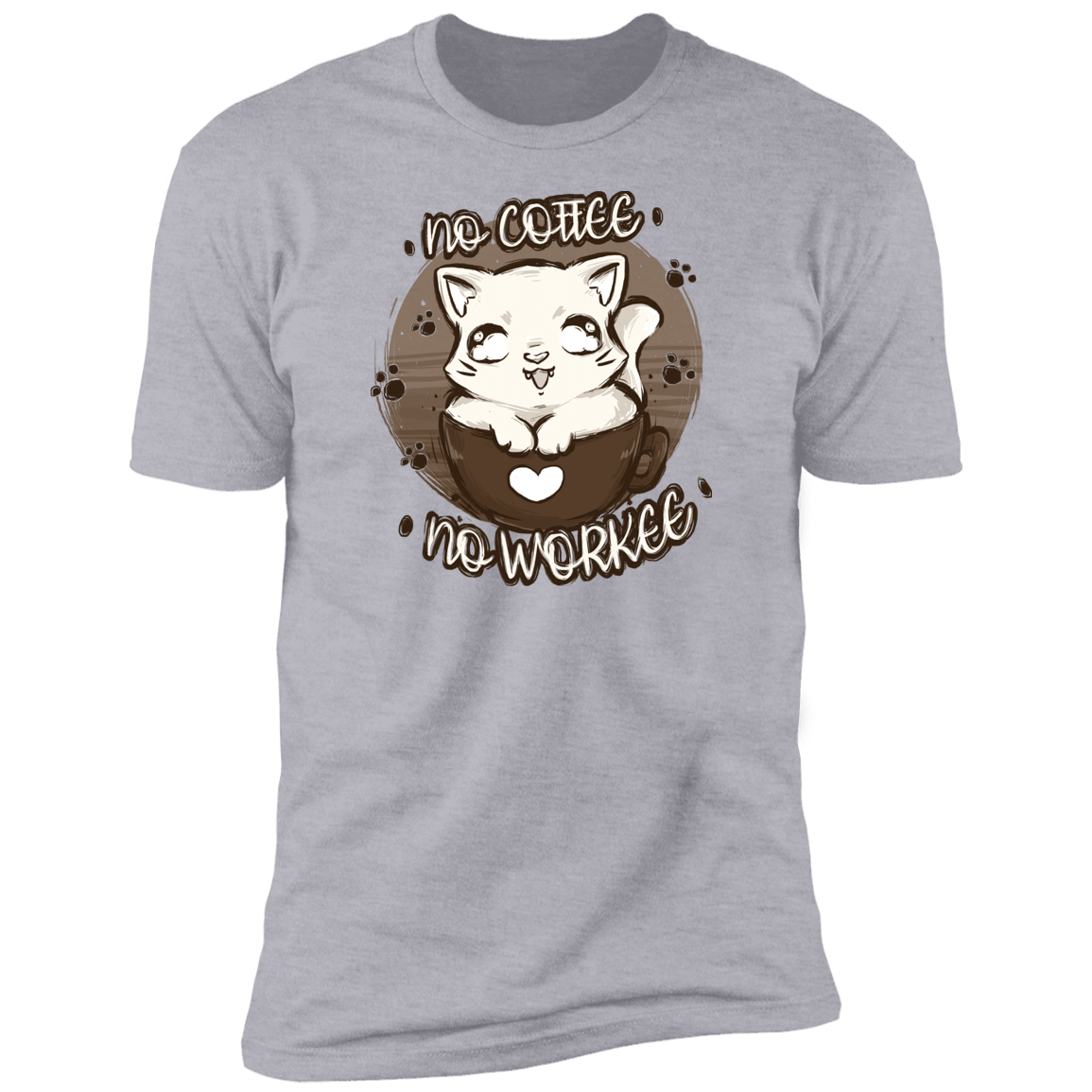 T-Shirts Heather Grey / S No Coffee No Workee Men's Premium T-Shirt