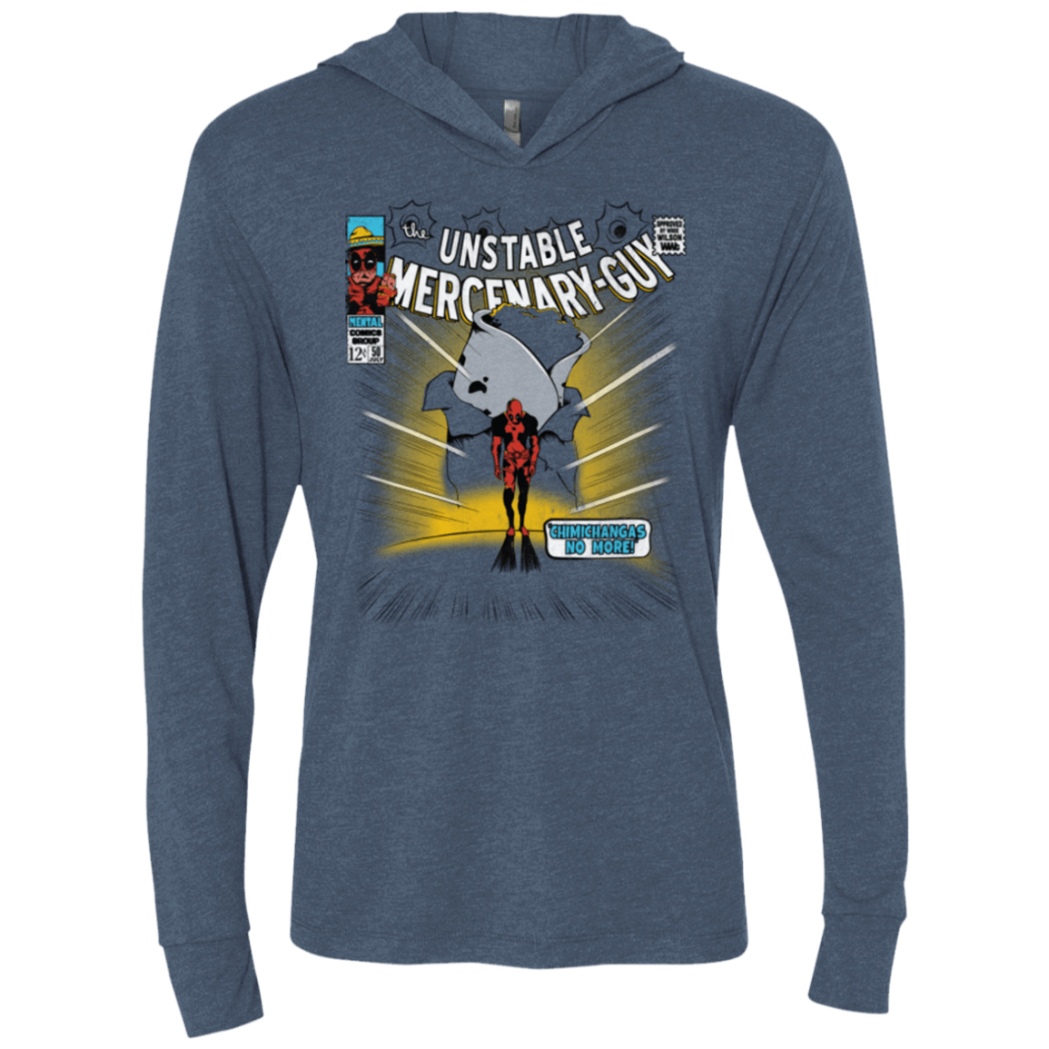 T-Shirts Indigo / X-Small No More Triblend Long Sleeve Hoodie Tee