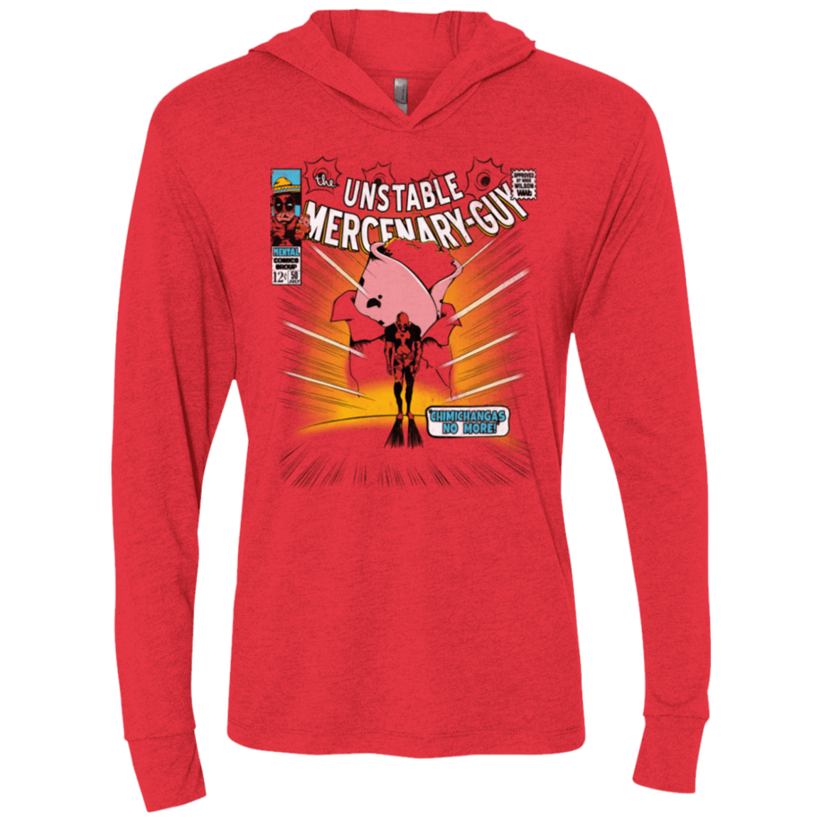 T-Shirts Vintage Red / X-Small No More Triblend Long Sleeve Hoodie Tee