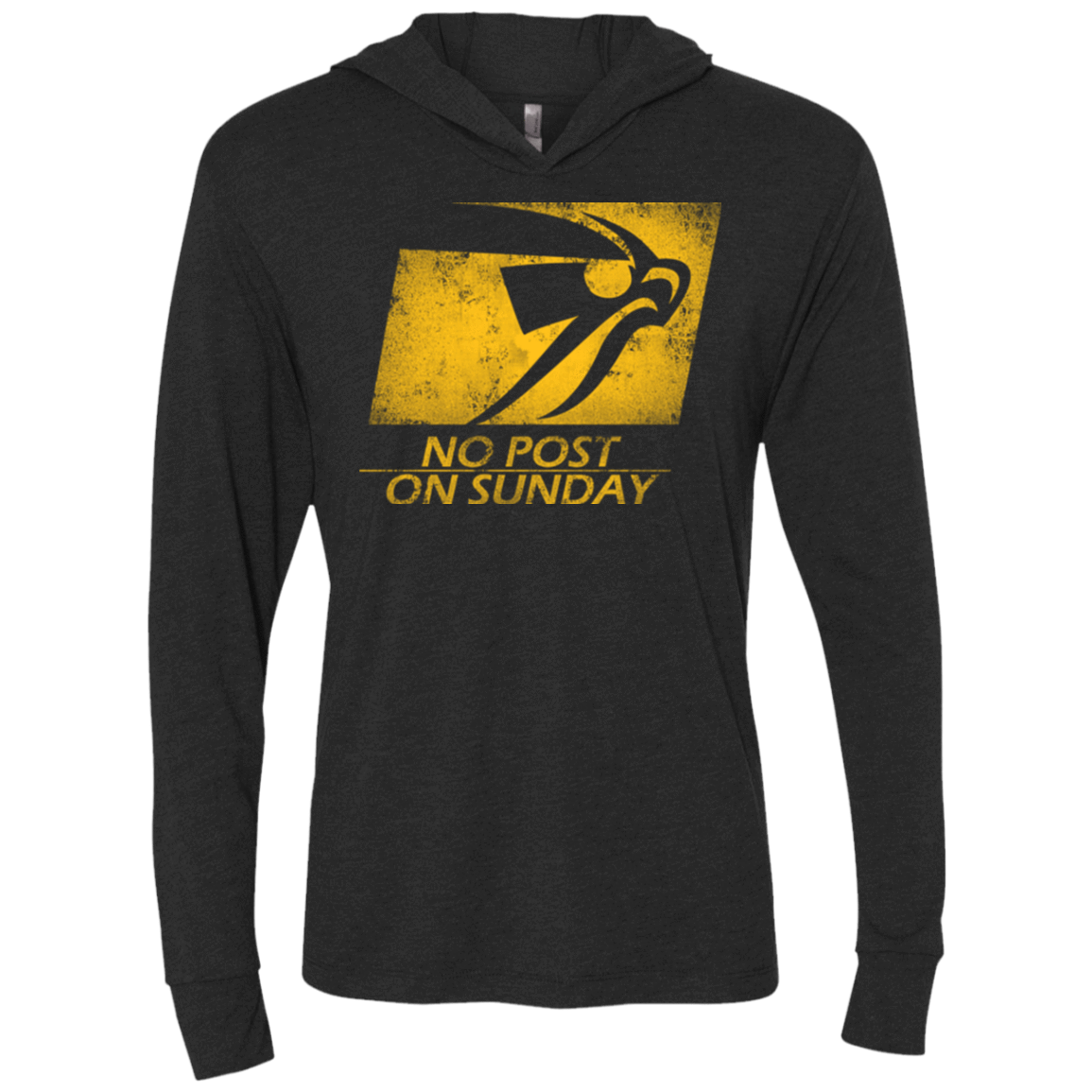 T-Shirts Vintage Black / X-Small No Post On Sunday Triblend Long Sleeve Hoodie Tee