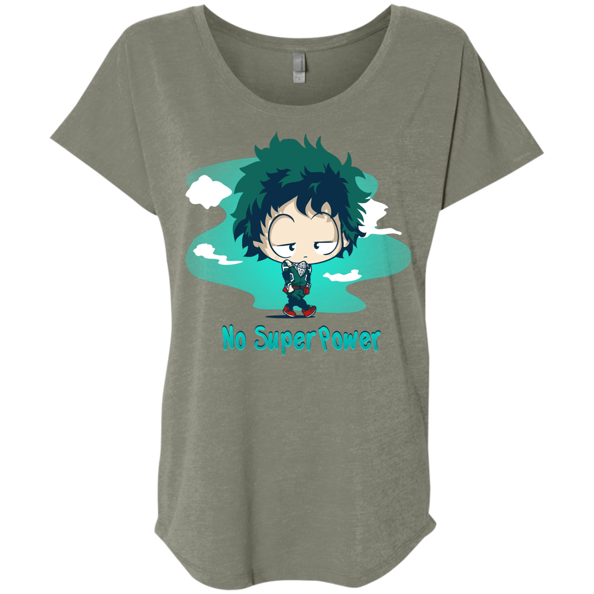 No Super Power Triblend Dolman Sleeve