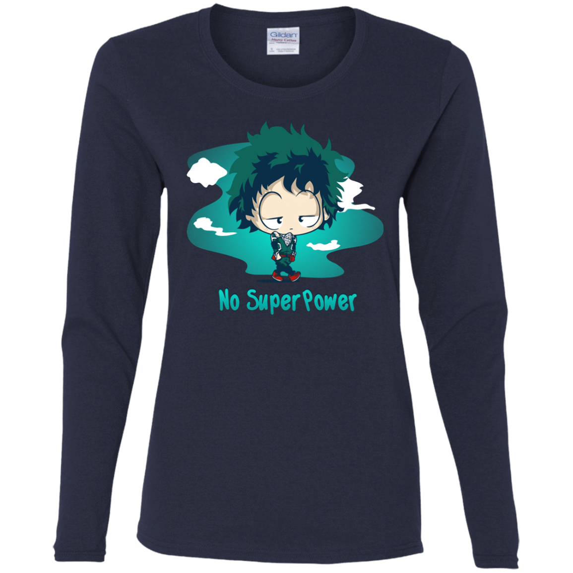 T-Shirts Navy / S No Super Power Women's Long Sleeve T-Shirt