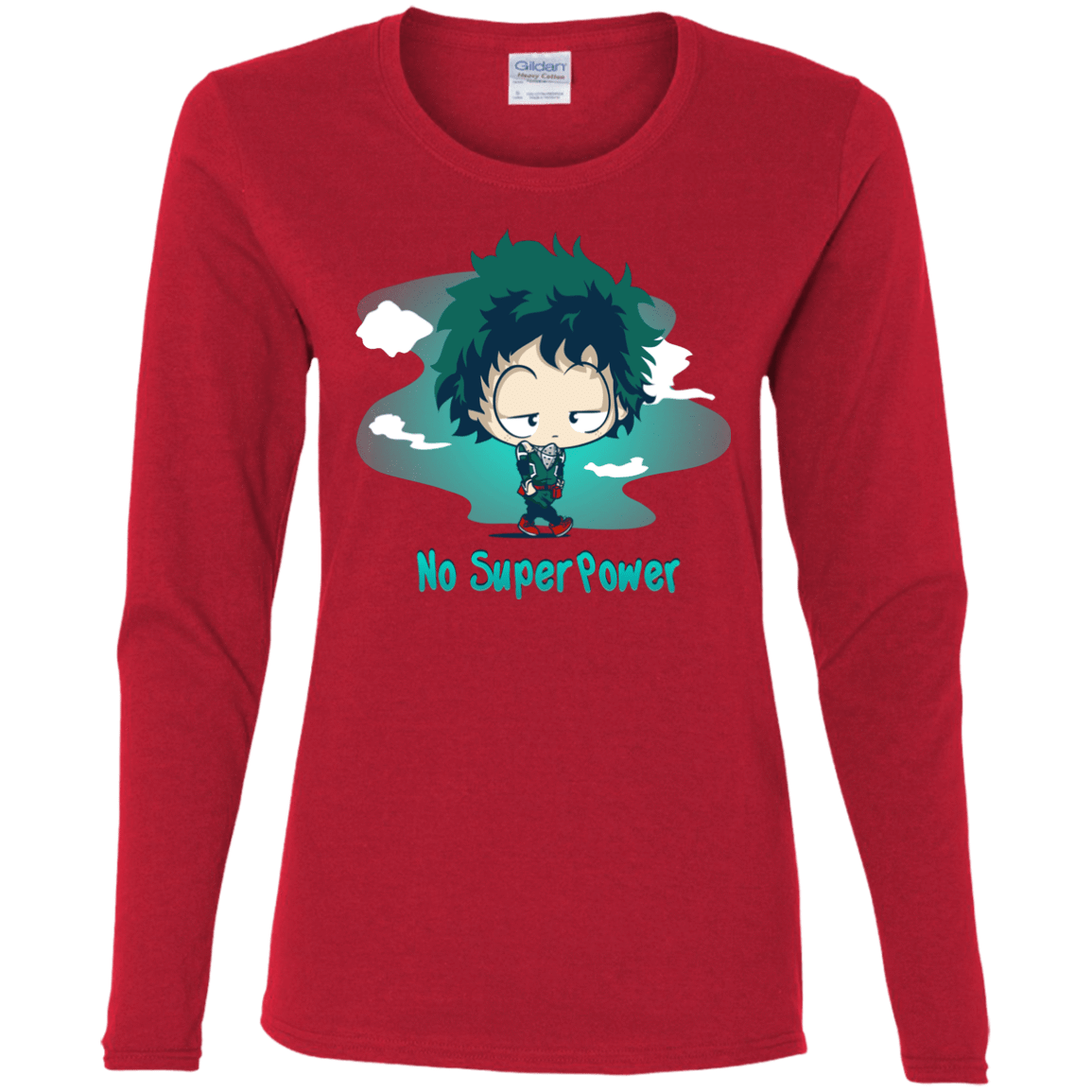 T-Shirts Red / S No Super Power Women's Long Sleeve T-Shirt