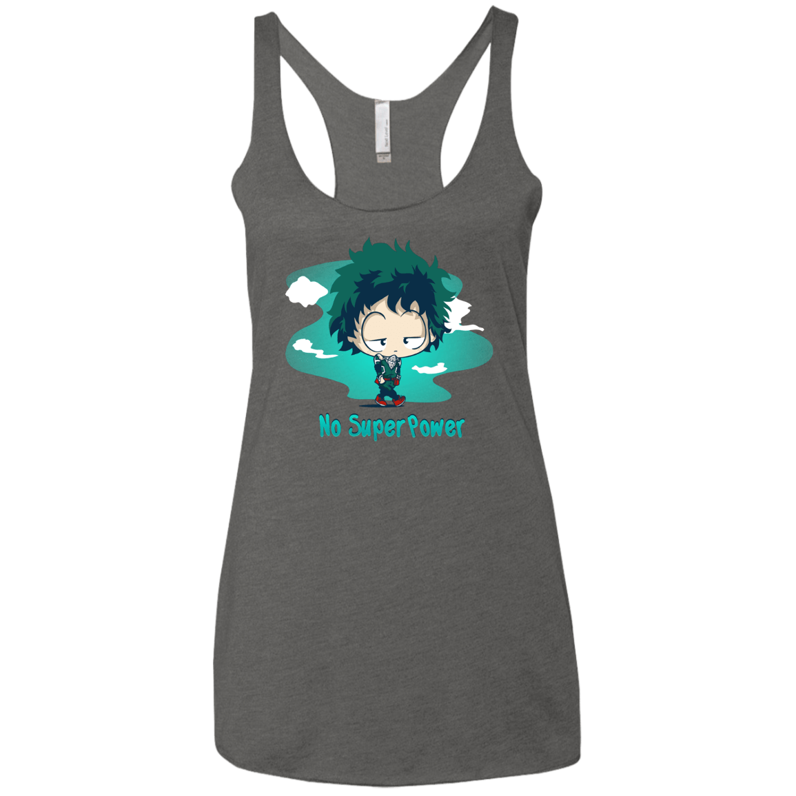 No Super Power Women's Triblend Racerback Tank