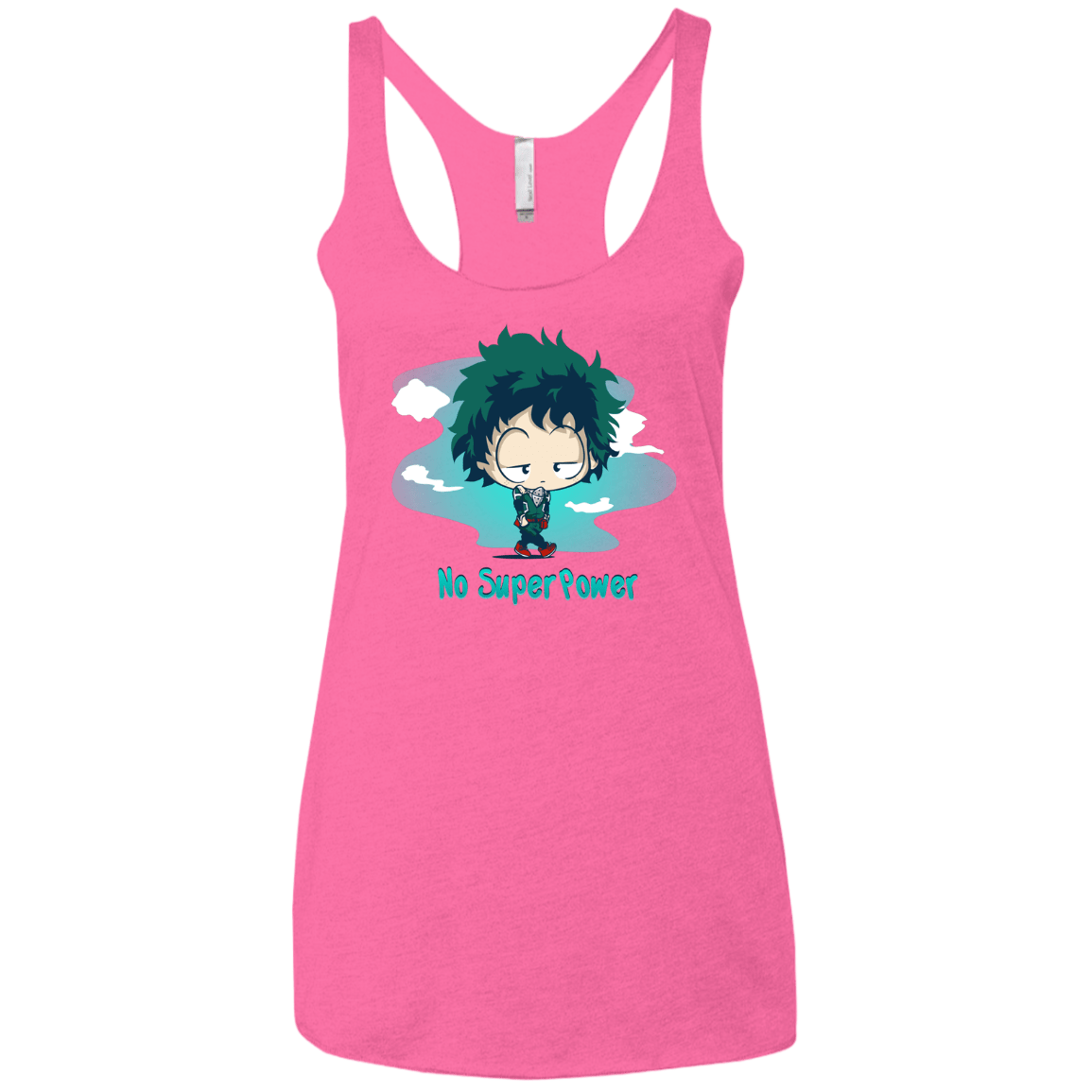 No Super Power Women's Triblend Racerback Tank