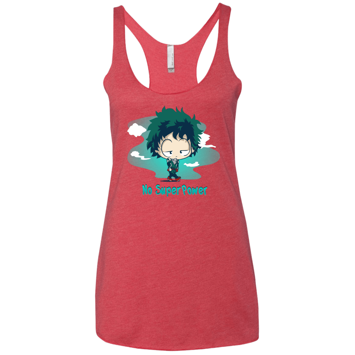 No Super Power Women's Triblend Racerback Tank