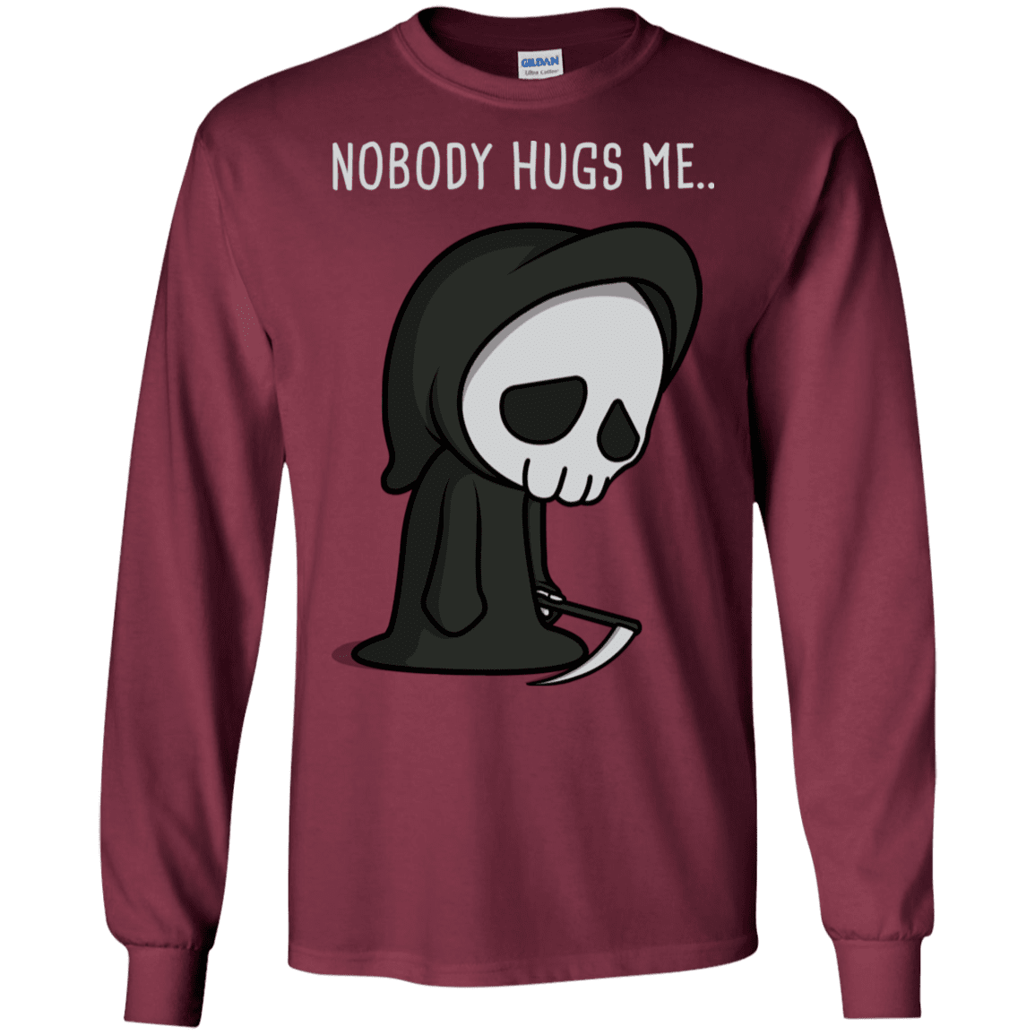 T-Shirts Maroon / S Nobody Hugs Me Men's Long Sleeve T-Shirt