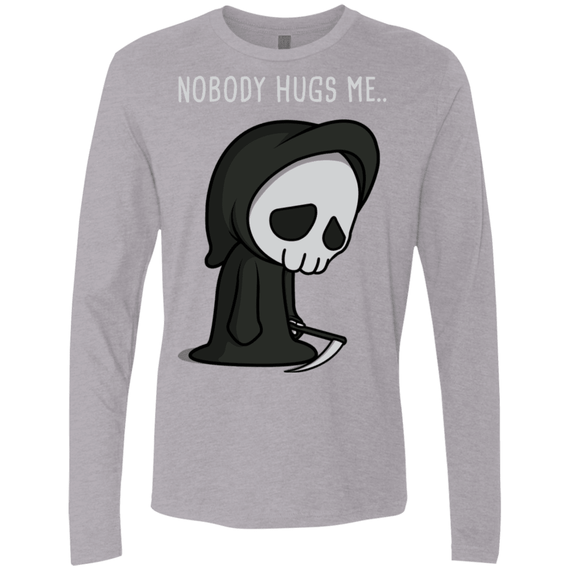 T-Shirts Heather Grey / S Nobody Hugs Me Men's Premium Long Sleeve