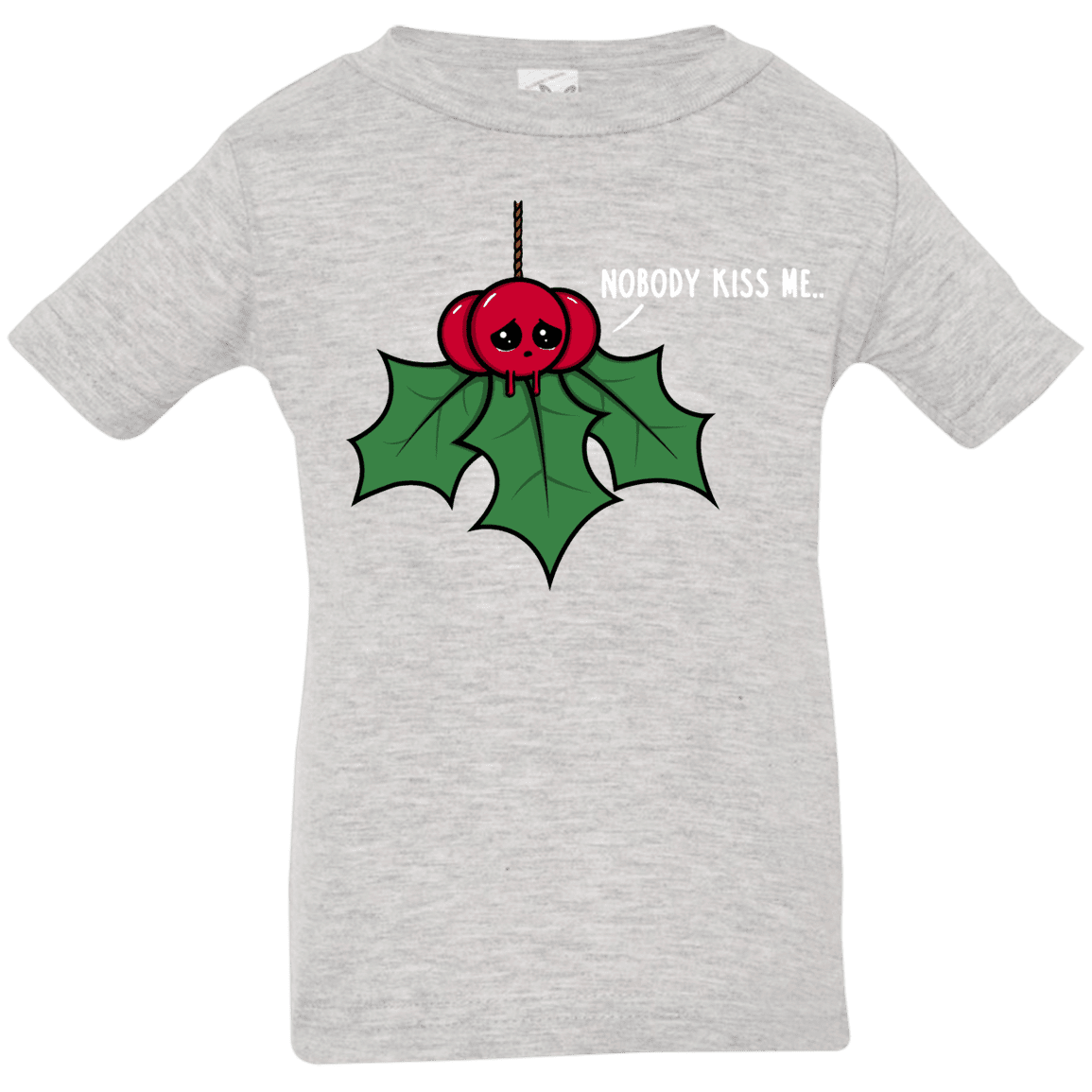 T-Shirts Heather Grey / 6 Months Nobody Kiss Me Infant Premium T-Shirt