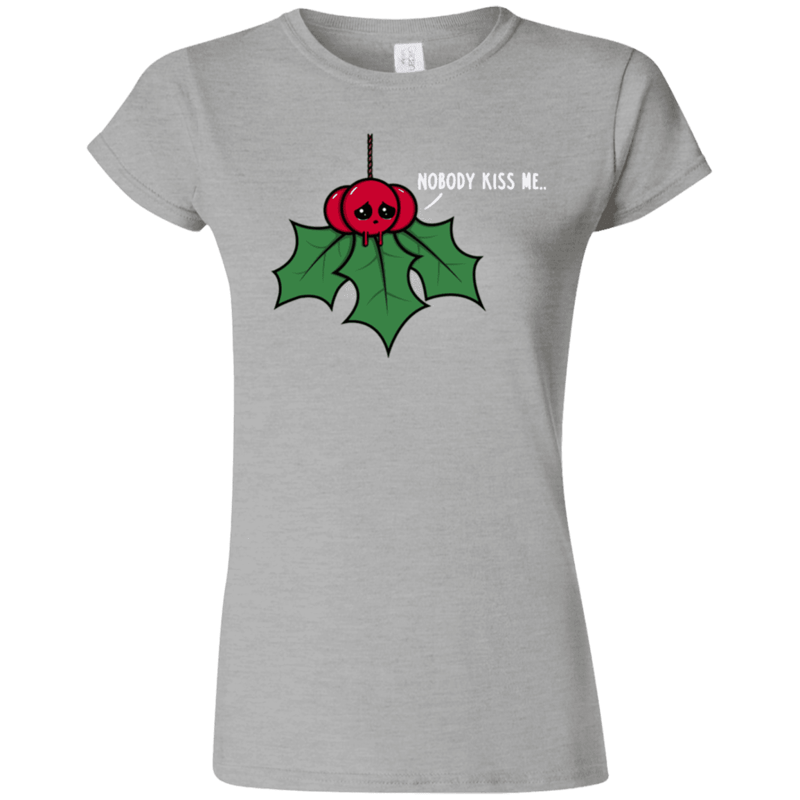 T-Shirts Sport Grey / S Nobody Kiss Me Junior Slimmer-Fit T-Shirt